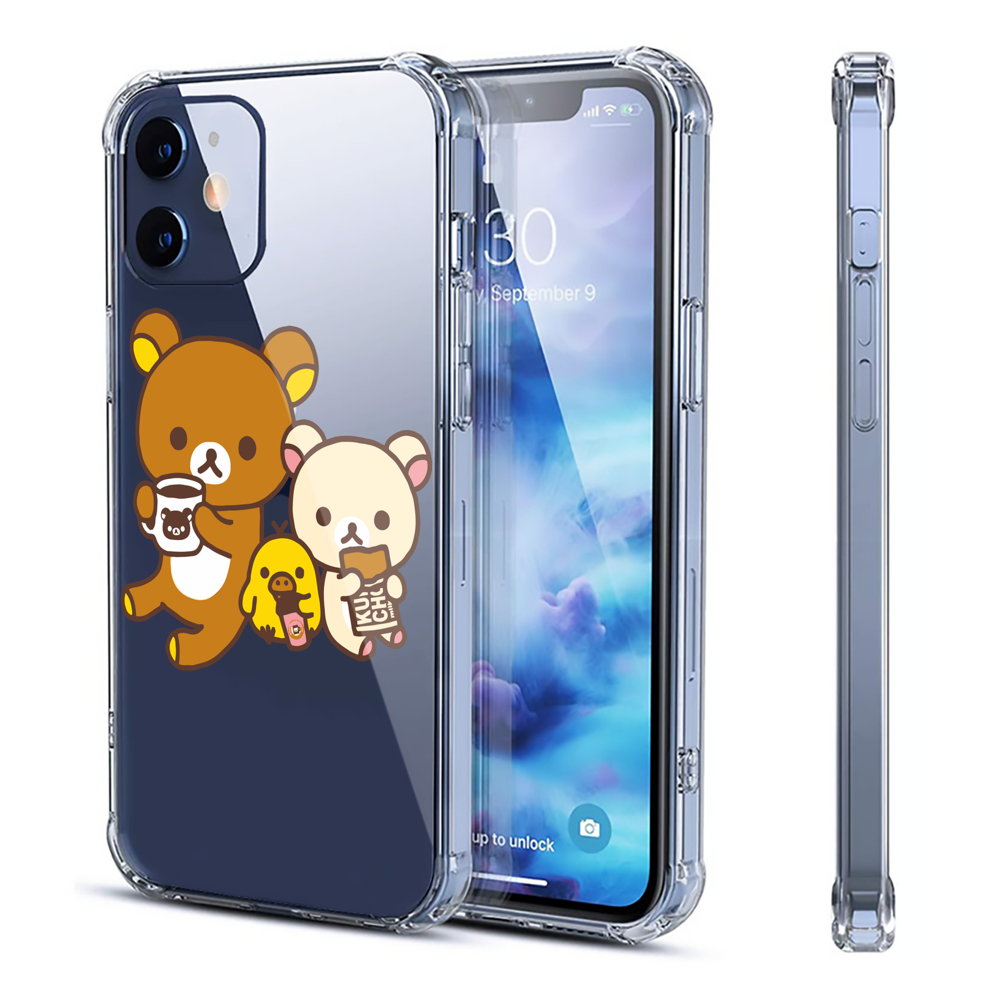 （画像用） リラックマ リラックマ キイロイトリ Rilakkuma Korilakkuma Kiiroitori 【iPhone 12シリーズ対応】透明スマホケース（クリアソフトケース）